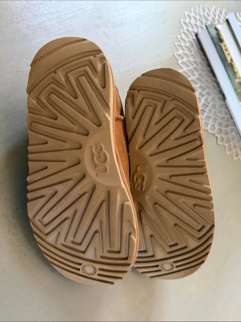 UGG Kids Slip-On Suede Mules in Chestnut